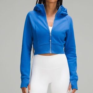 Blazer Blue Scuba Full-Zip Cropped Hoodie